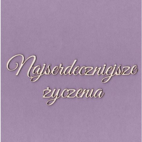 Tekturka Crafty Moly Napis G2 - Najserdeczniejsze życzenia